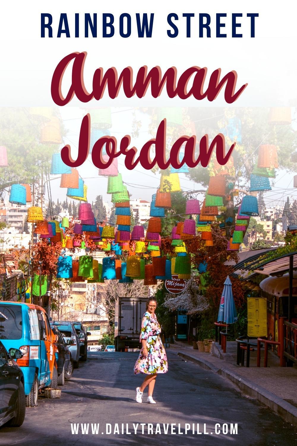 amman rainbow street, colorful street amman, amman street art