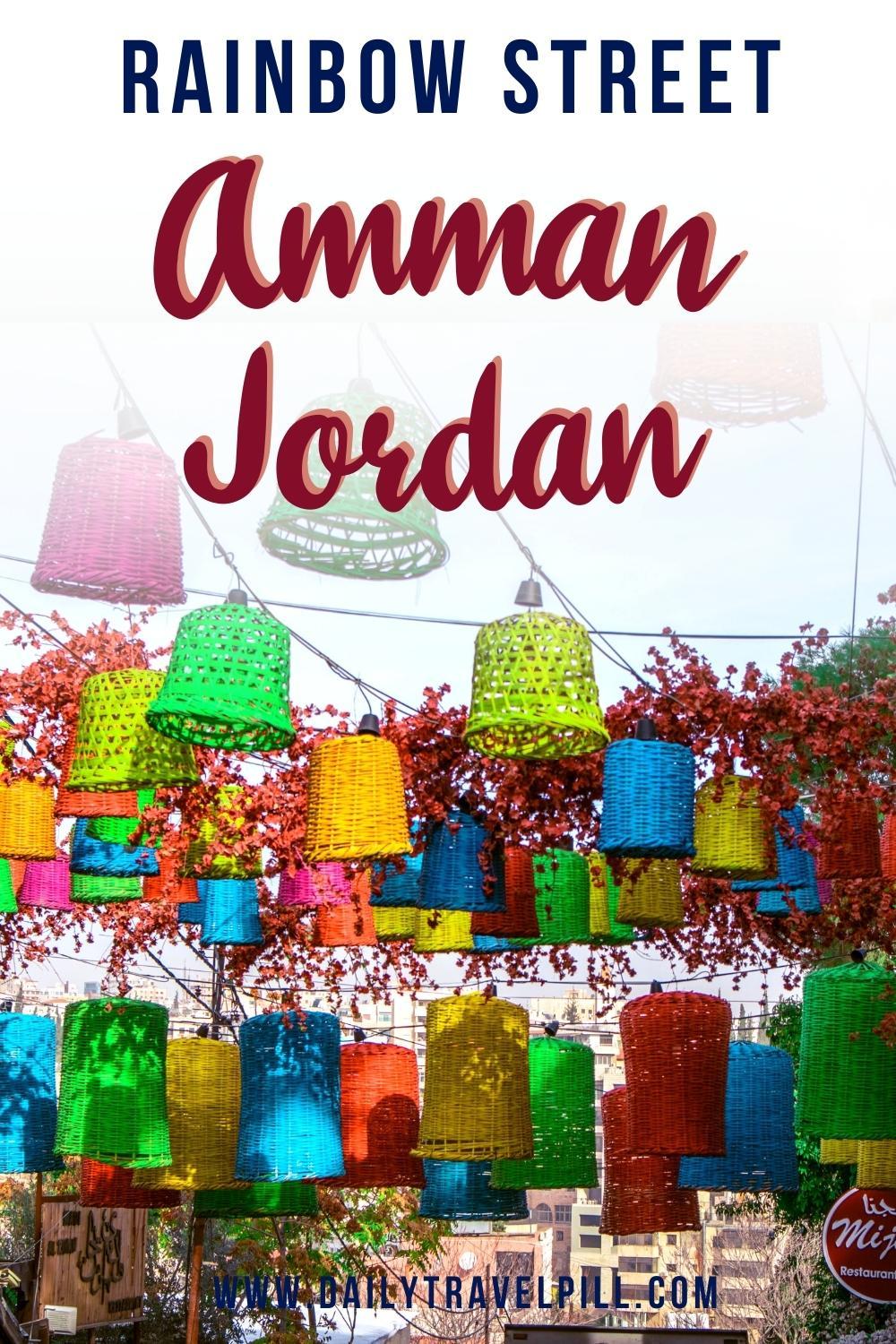 amman rainbow street, colorful street amman, amman street art