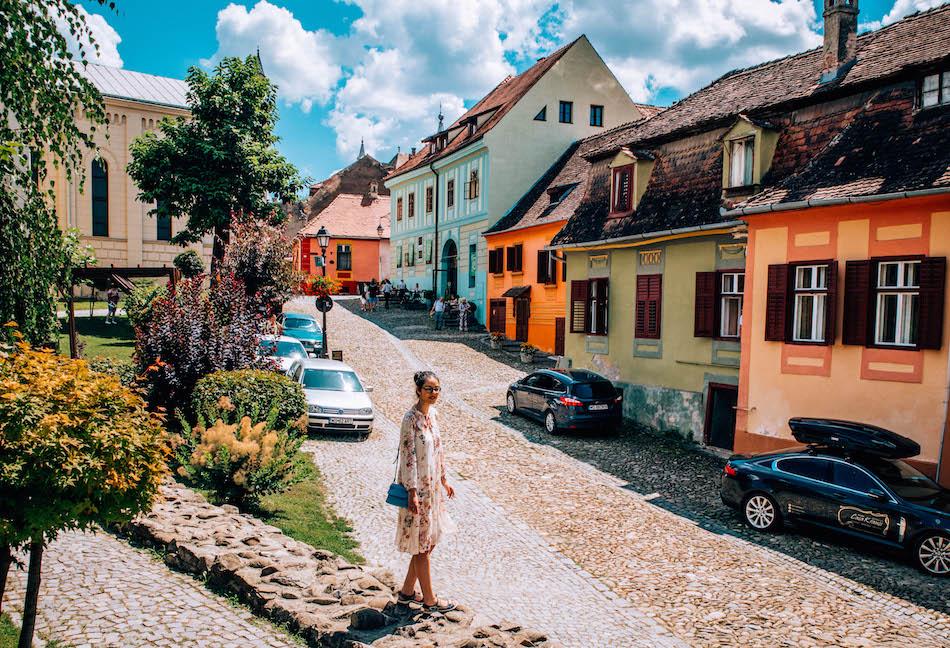 Aurelia Teslaru in Sighisoara Fortress Romania
