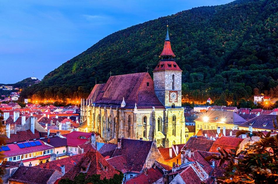 The Black Church of Brasov during the night