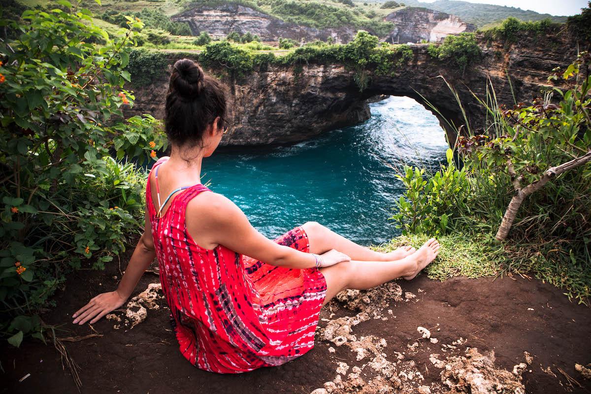 Aurelia Teslaru at the Broken Beach Nusa Penida