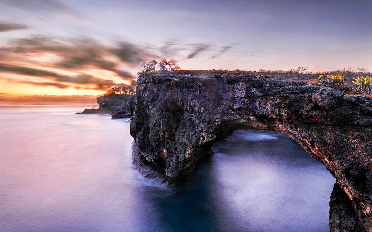 Broken Beach Nusa Penida at sunset