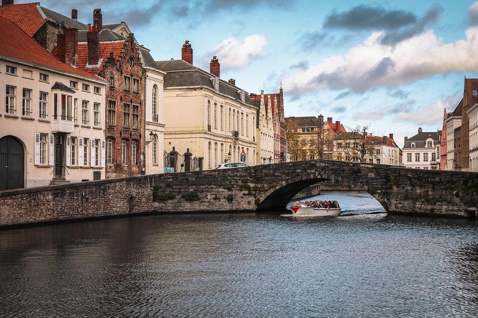 Boat on the canals in Bruges
