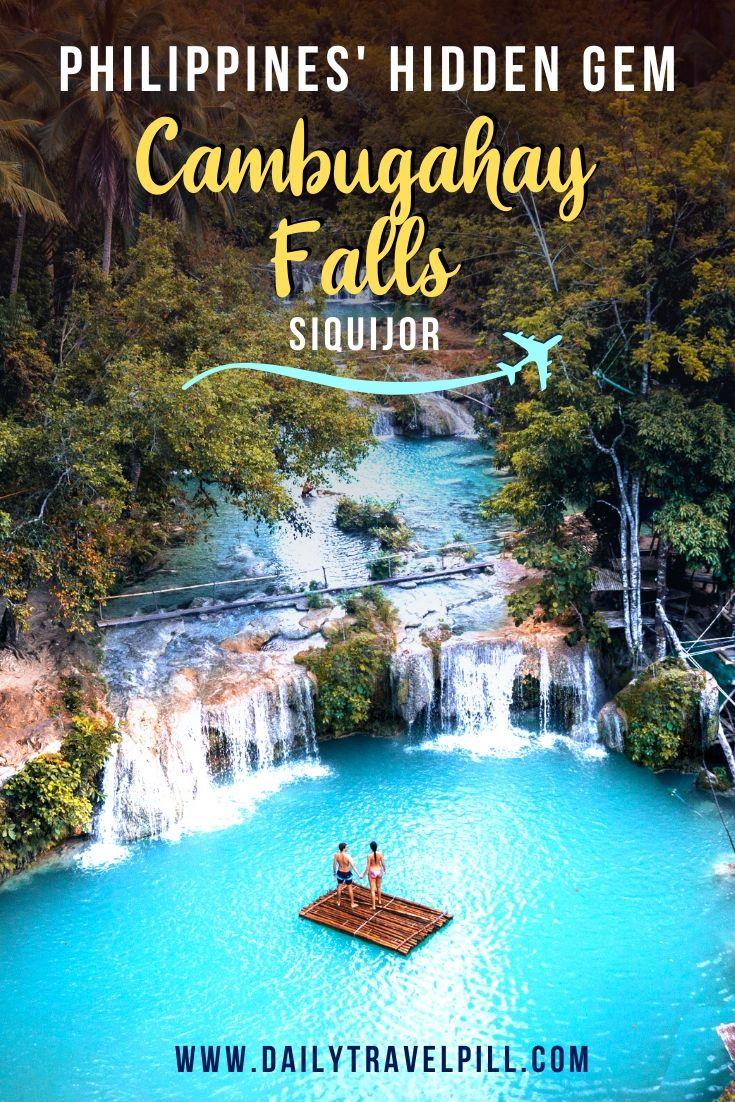 Cambugahay Falls, Siquijor drone view