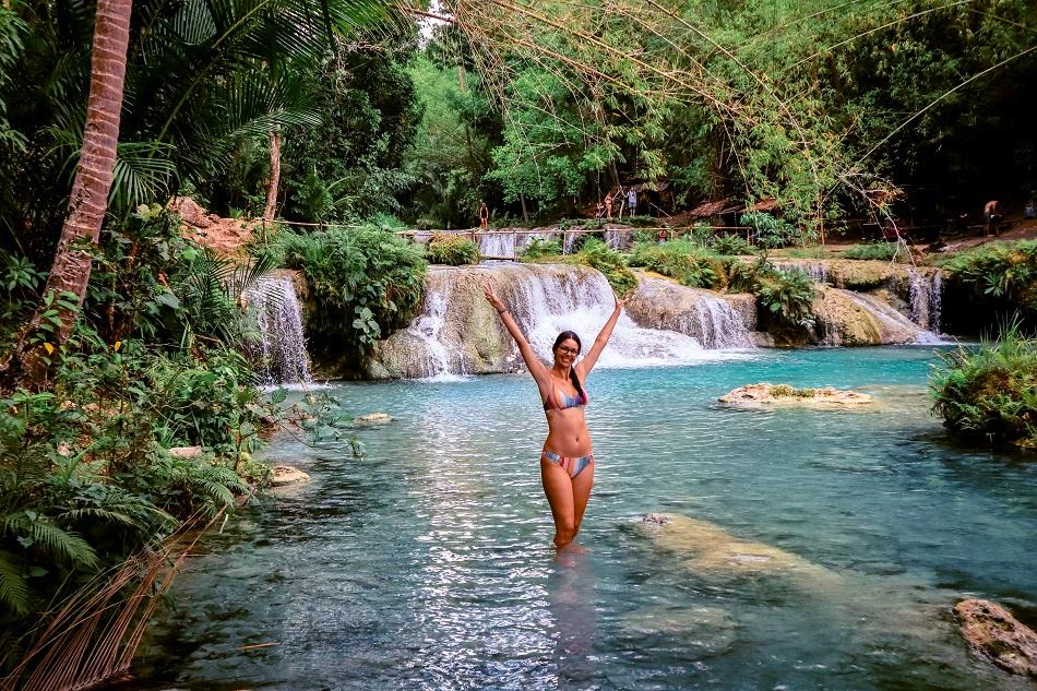 Girl at Cambugahay Falls, Siquijor