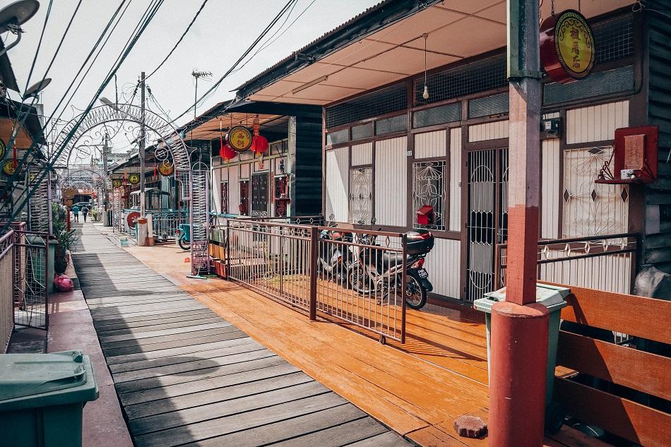 Clan Jetties of Penang Street and houses