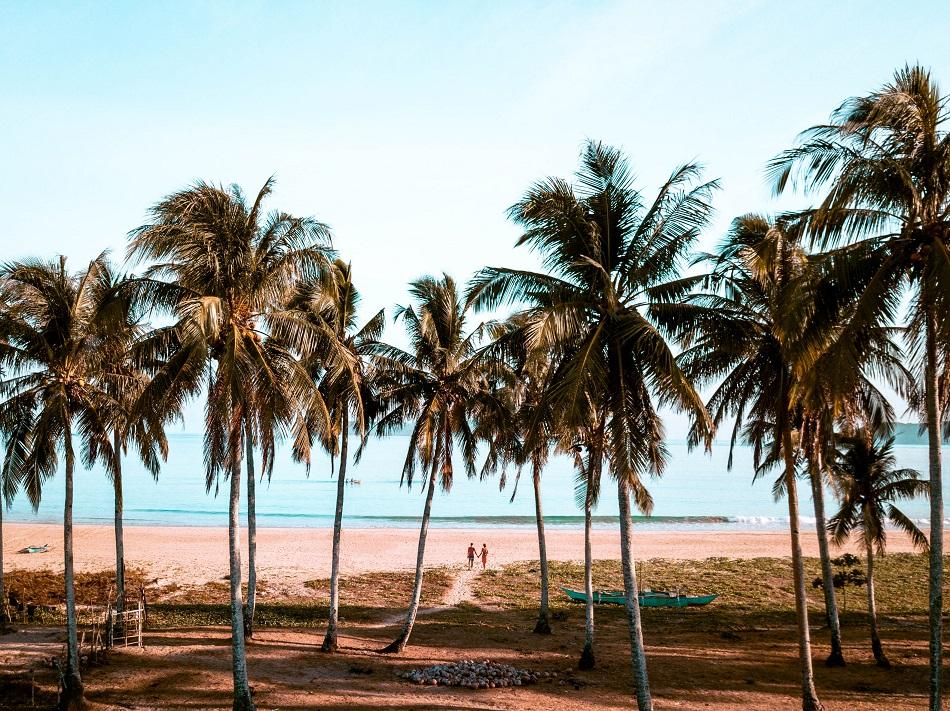 Twin Beach El Nido drone view