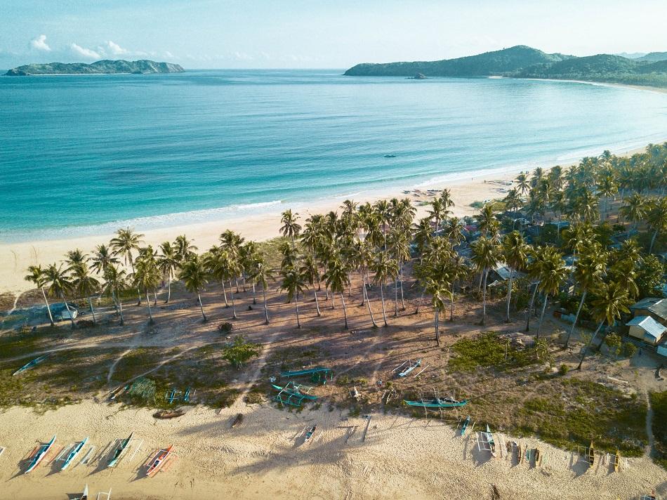 Twin Beach El Nido drone view