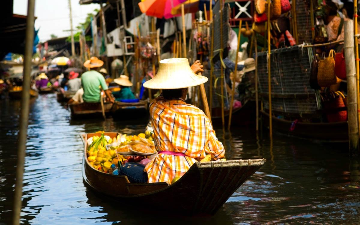 Bangkok Floating Market - most colorful destinations in the world, vibrant cities, colorful cities, colorful earth, vibrant places around the world