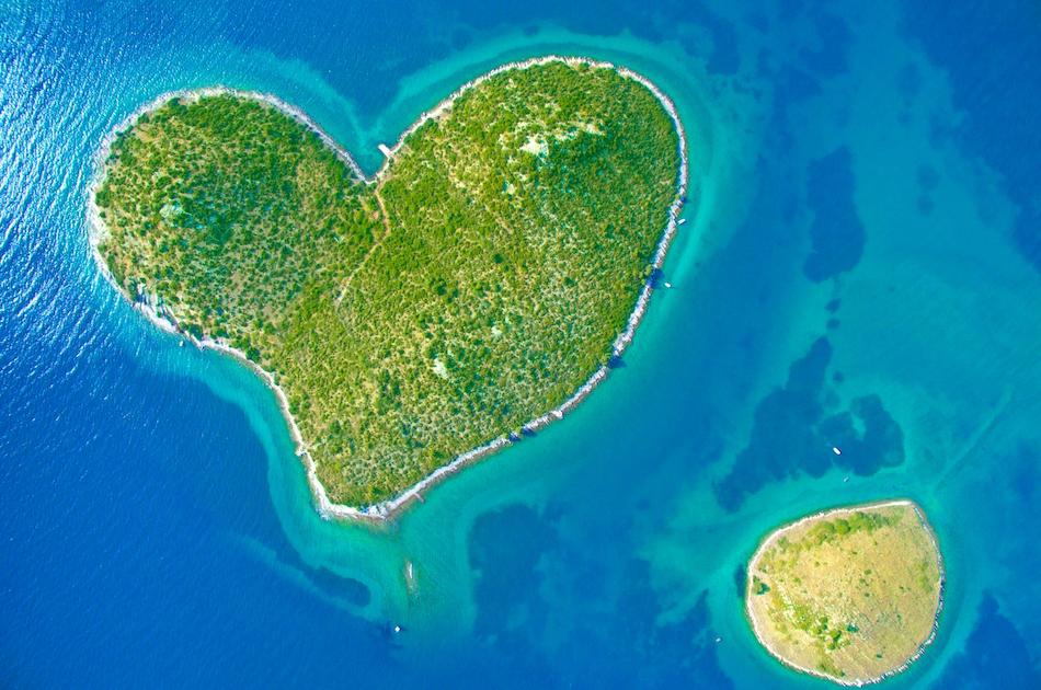 Galesnjak Island heart shaped Croatia