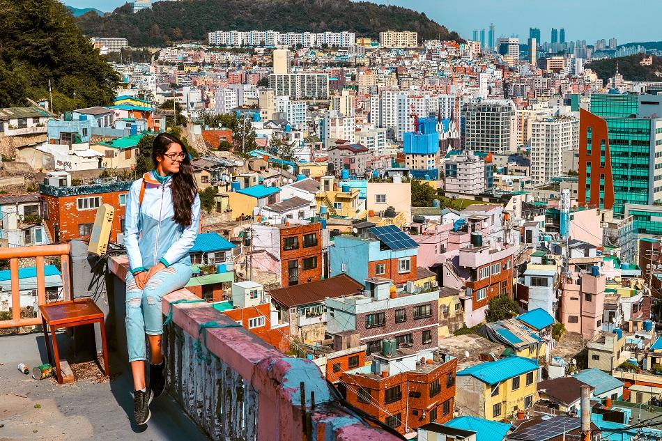 Panoramic view at Gamcheon Culture Village, Busan