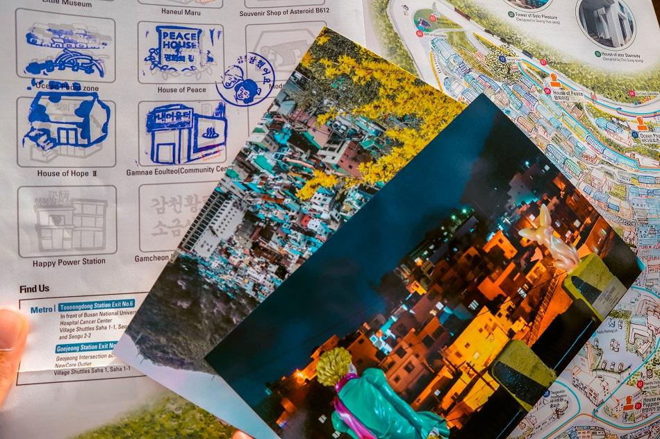 Collecting stamps at Gamcheon Culture Village, Busan