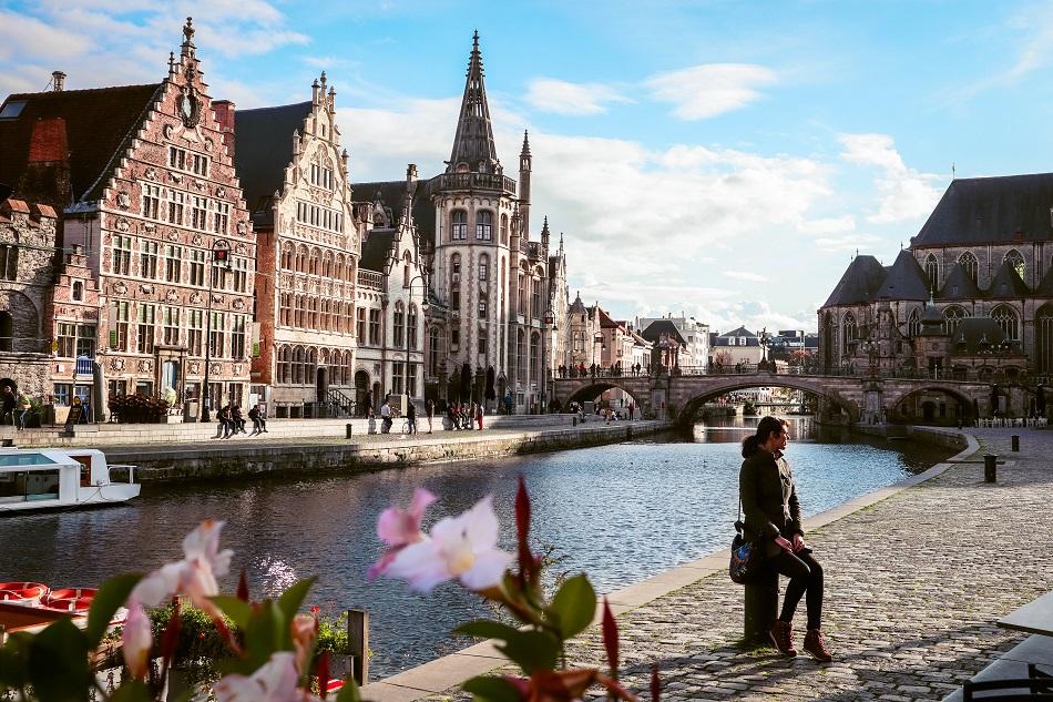 View from Graslei and Korenlei, Ghent