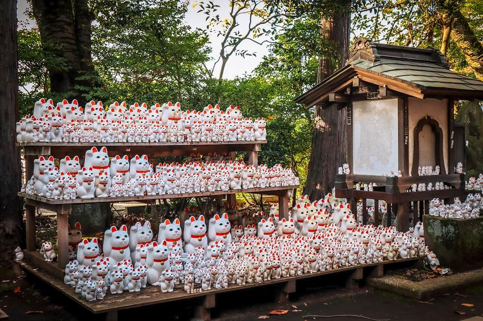 Lucky cat charms at Gotokuji Temple Tokyo