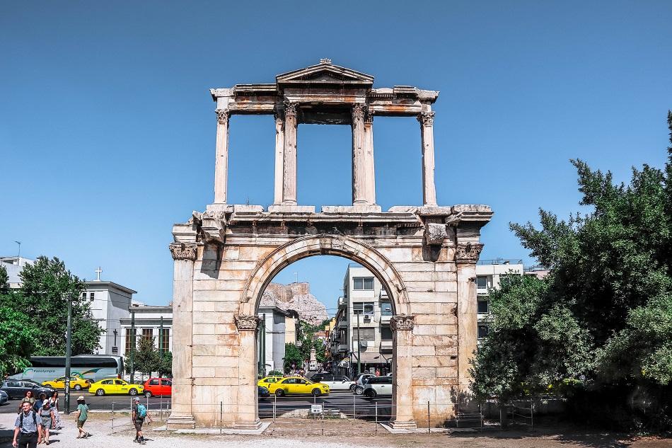 Hadrian's arch front view, Athens