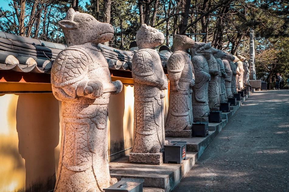 Zodiac statues at Haedong Yonggungsa Temple, Busan