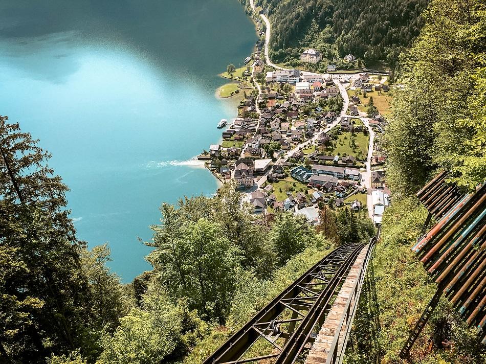 View from the Hallstatt funicular train