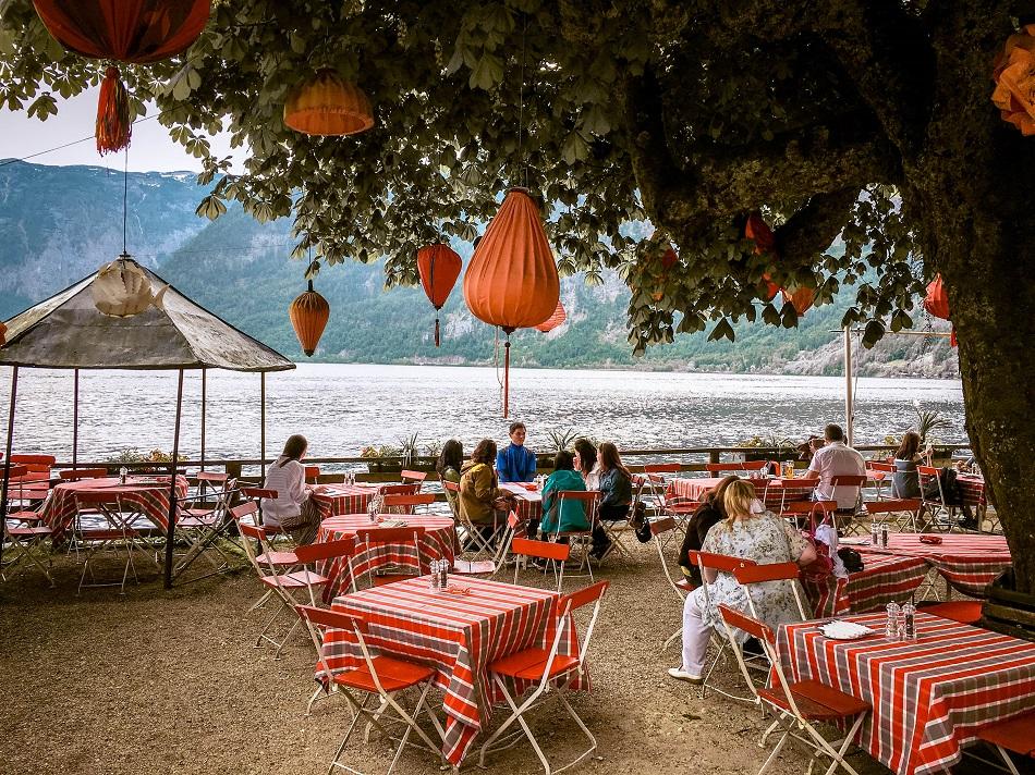 Restaurant on the lake at Hallstatt