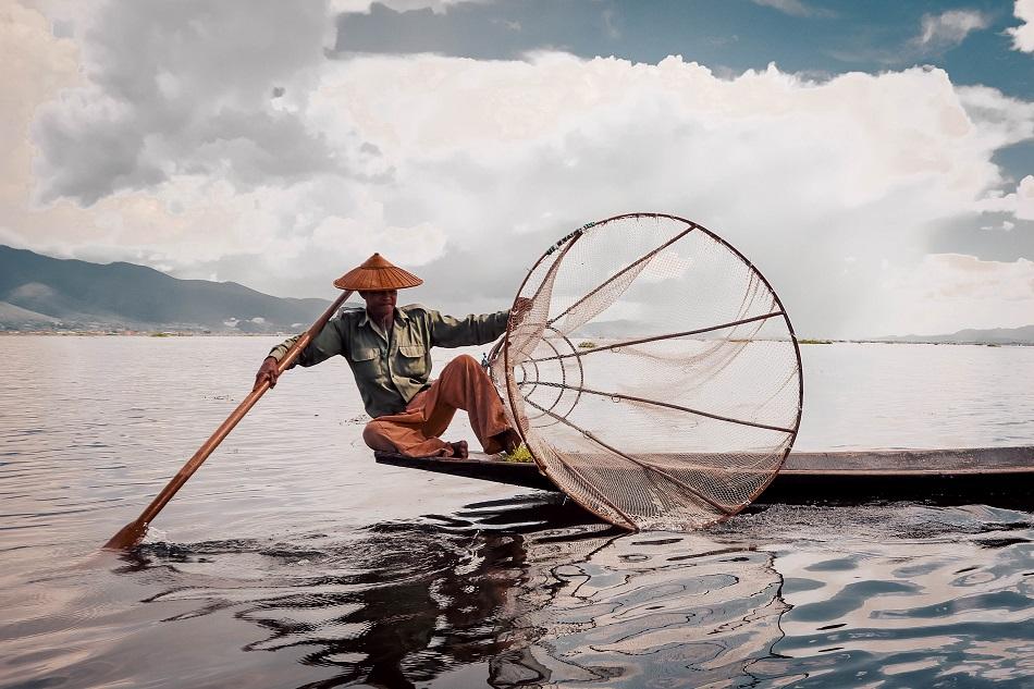 Inle Lake traditional fishermen