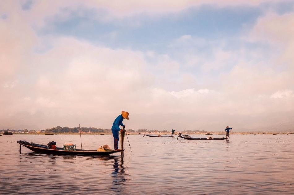 Inle Lake traditional fishermen