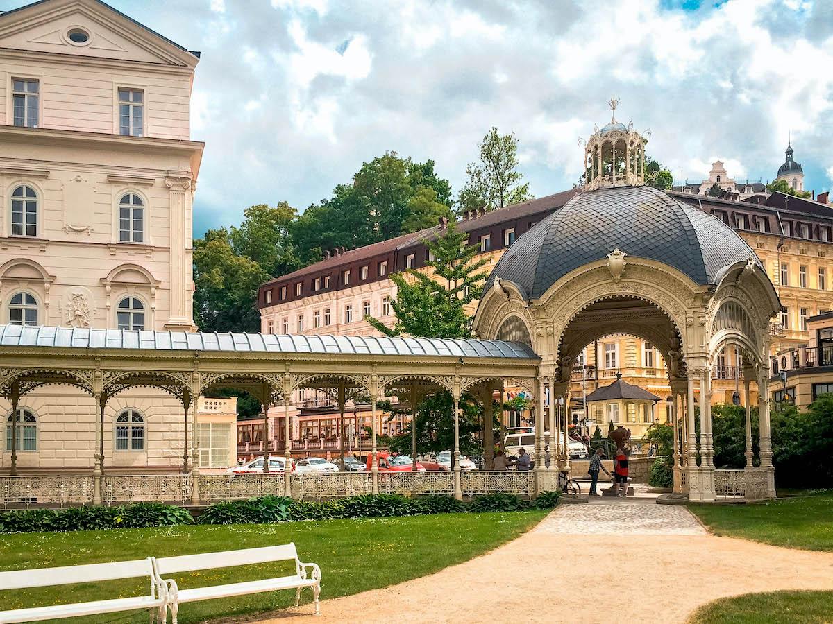 Park Colonnade in Karlovy Vary on a sunny day