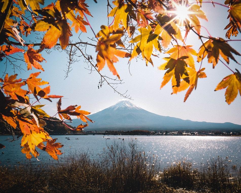 Mount Fuji reflection on Kawaguchiko Lake