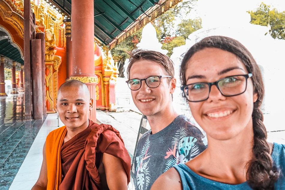 Buddhist monk at Kuthodaw Pagoda, Mandalay