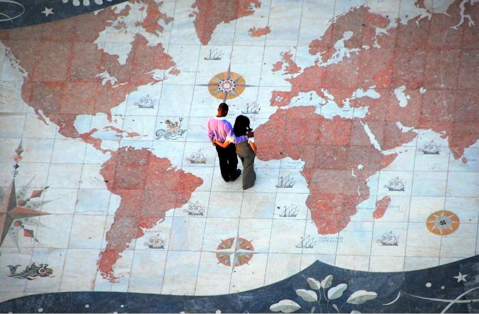 World map pavement at the Monument of Discoveries, Lisbon