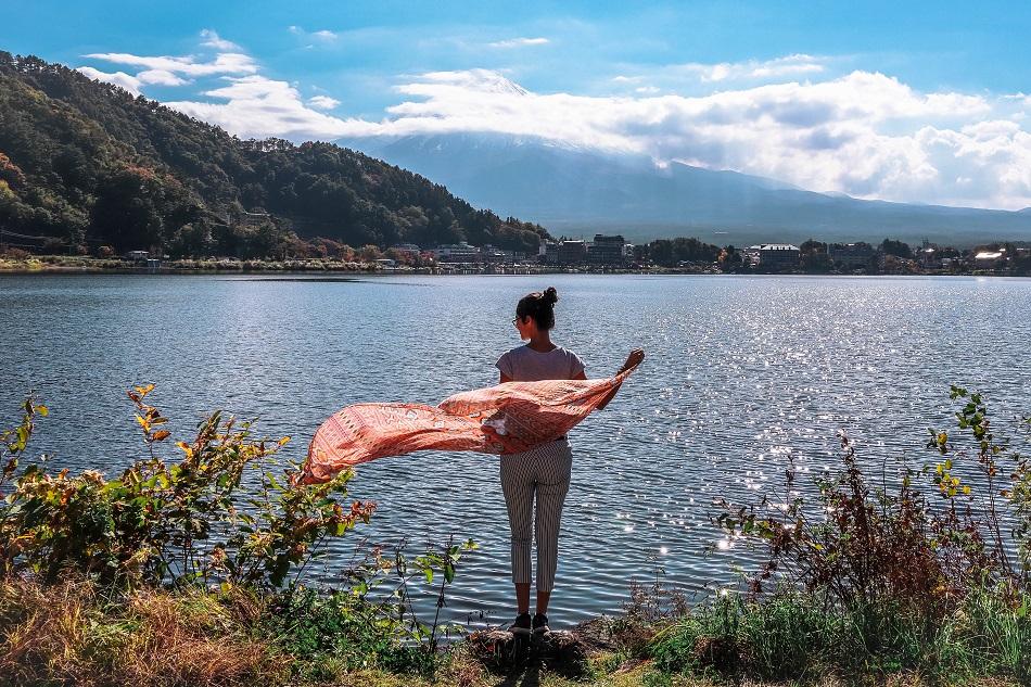 Mount Fuji reflection on Kawaguchiko Lake
