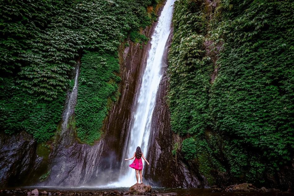 Girl at Munduk Waterfall, Bali