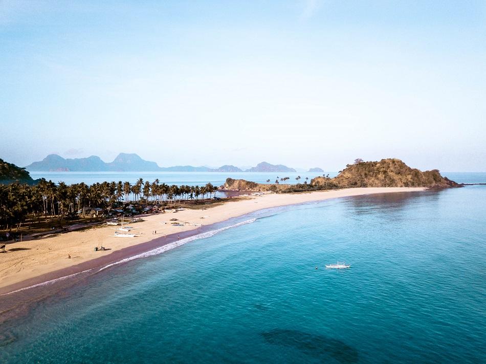 Nacpan Beach El Nido drone view