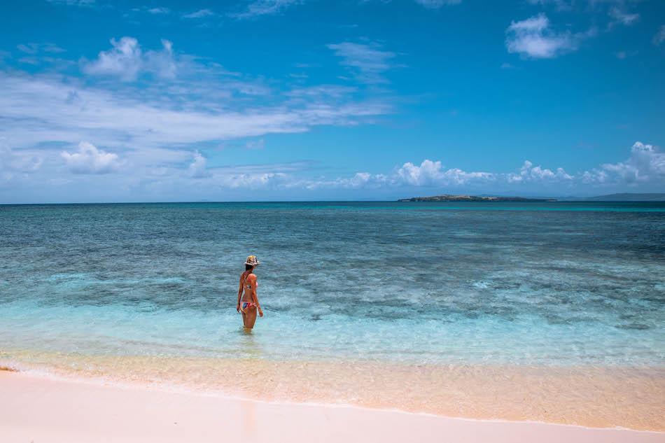 Aurelia Teslaru at Naked Island Siargao, part of an island hopping tour.