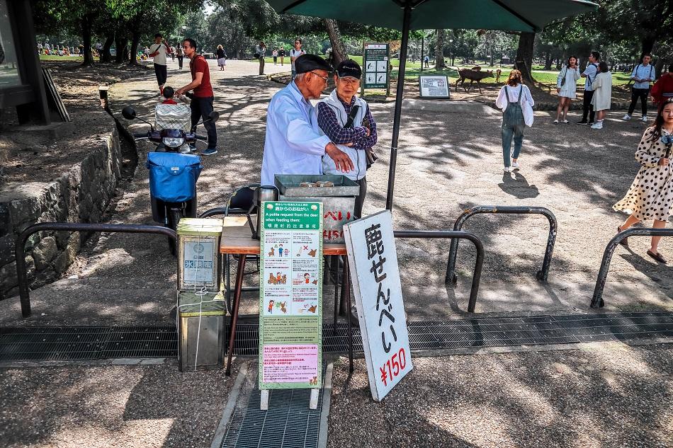 Local shop selling crackers at Nara Park, Japan