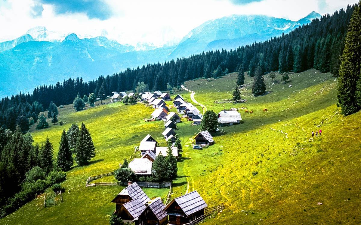 Pokljuka Plateau wooden houses village - hidden gems in Slovenia, off the beaten path, Slovenia off the beaten track, Slovenia secret places, Slovenia unique destinations, less known places in Slovenia