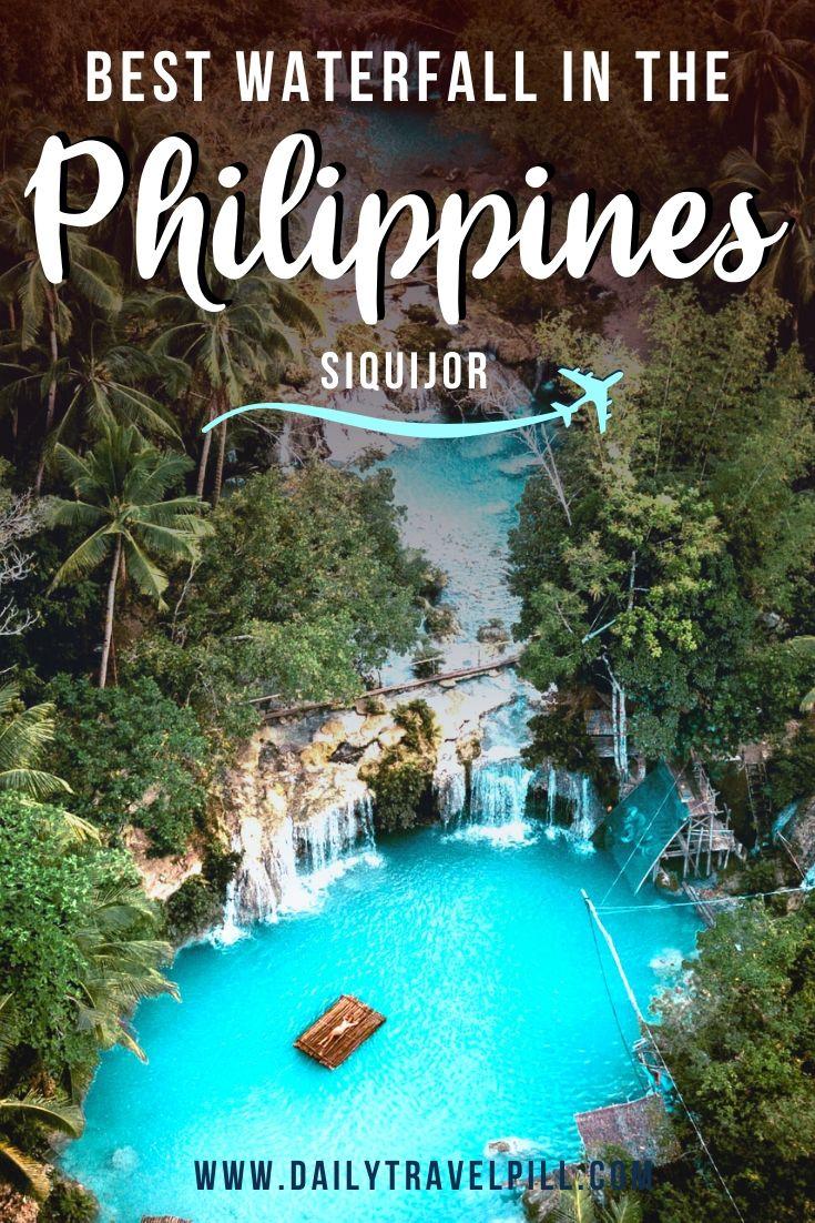 Cambugahay Falls, Siquijor drone view