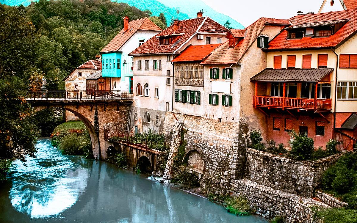 Skofja Loka Village Bridge - hidden gems in Slovenia, off the beaten path, Slovenia off the beaten track, Slovenia secret places, Slovenia unique destinations, less known places in Slovenia