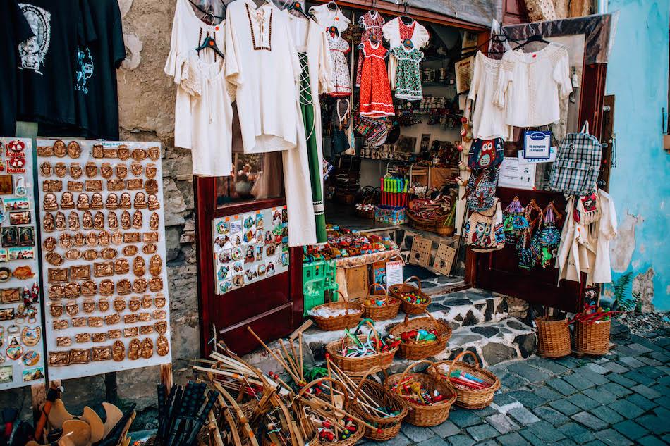 Souvenir Shop in Sighisoara Fortress Romania