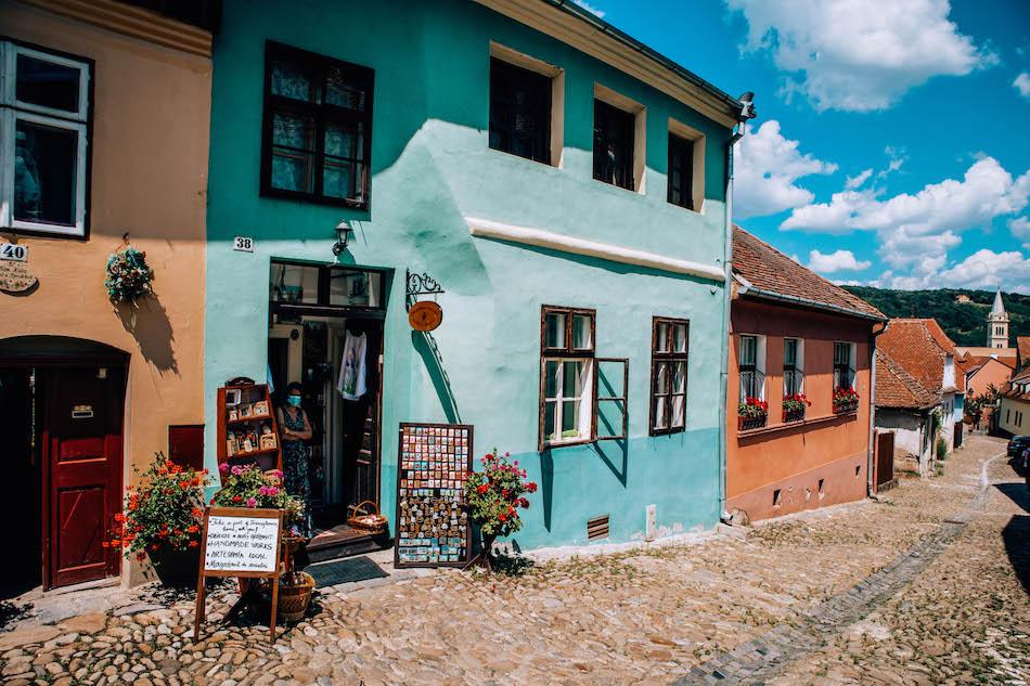 Souvenir shop in Sighisoara Fortress Romania