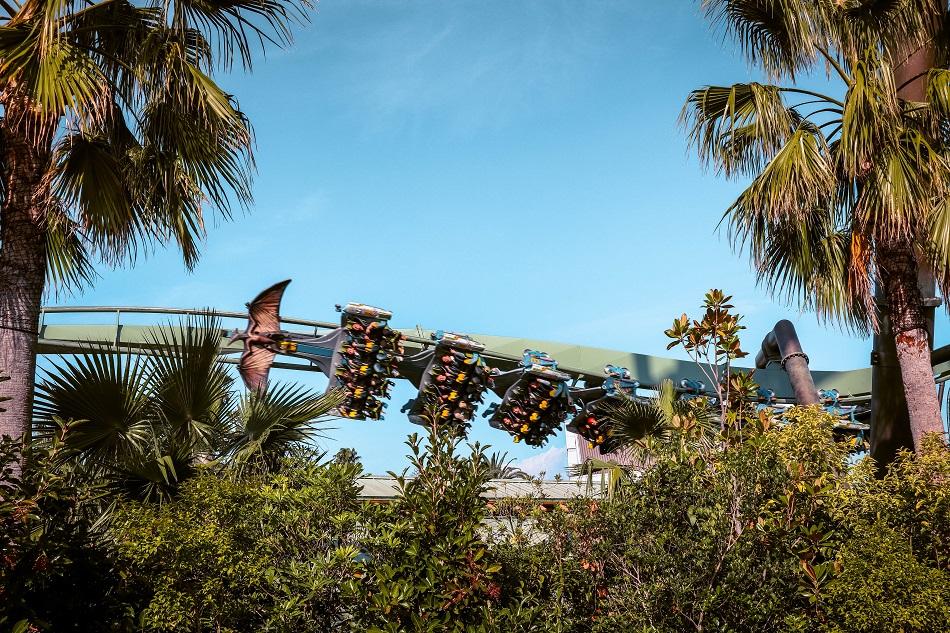 The Flying Dinosaur roller-coaster at Universal Studios Japan
