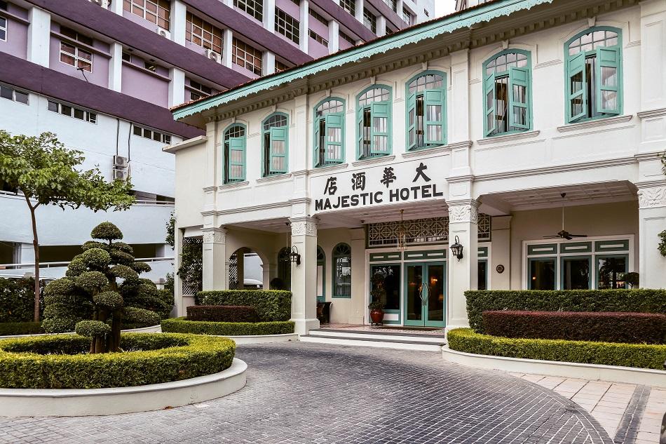 The Majestic Malacca Hotel entrance, facade