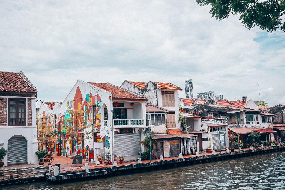 Melaka murals Malacca river