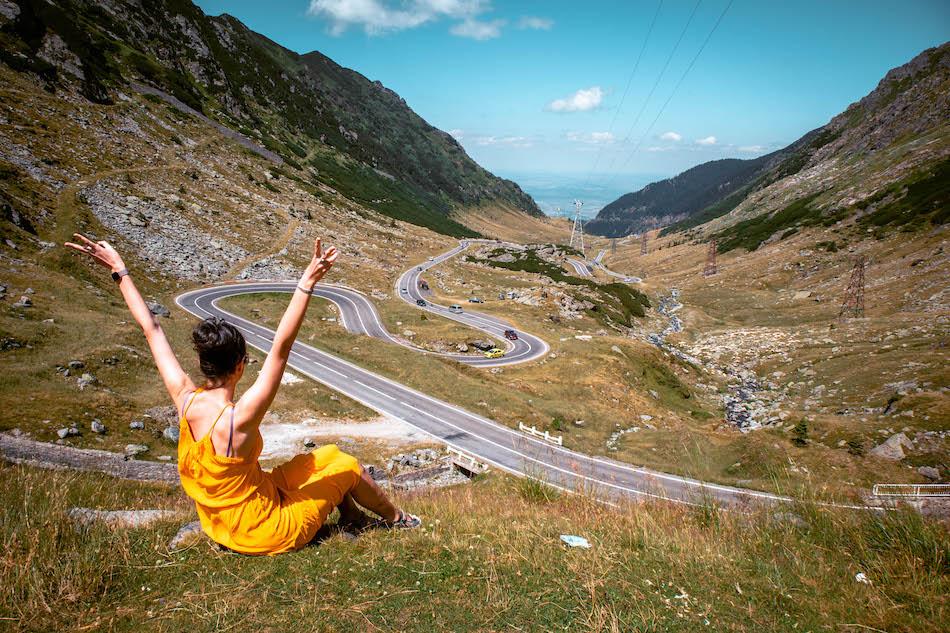 Aurelia Teslaru at Transfagarasan Highway Romania