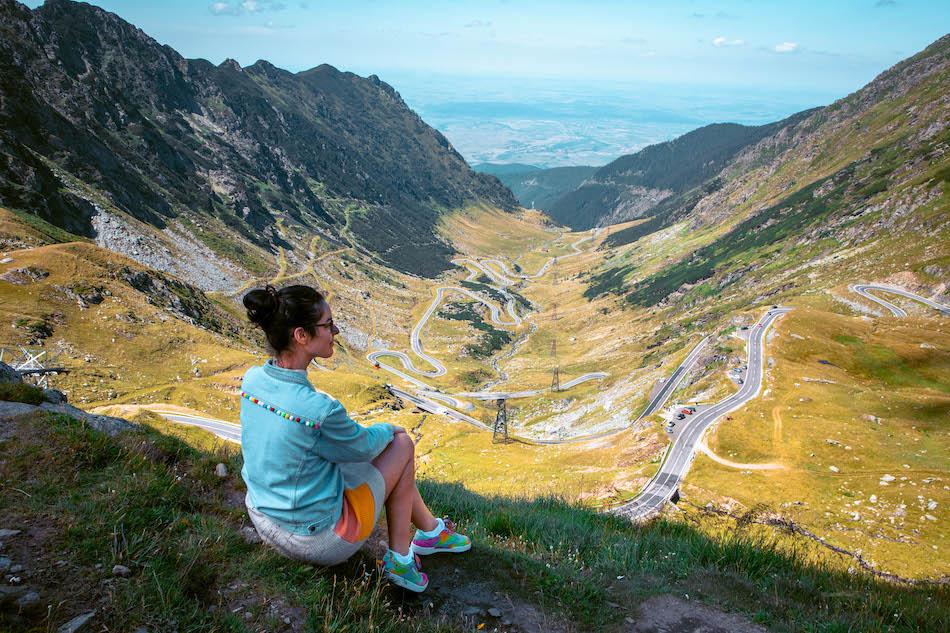 Aurelia Teslaru at Transfagarasan Highway Romania