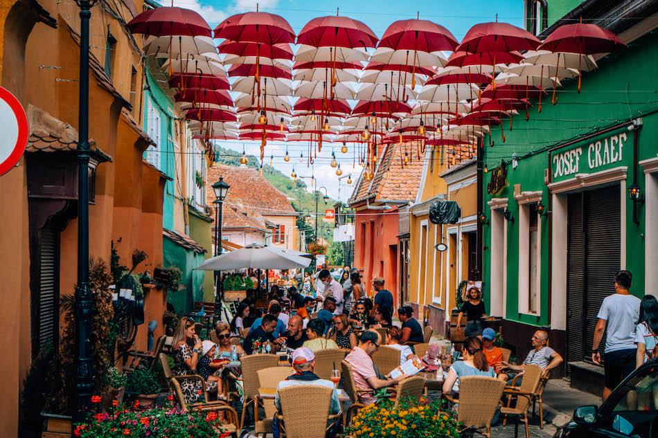 Umbrella Street Sighisoara Romania