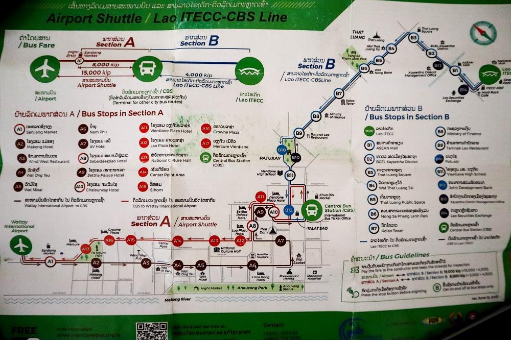 Vientiane bus map
