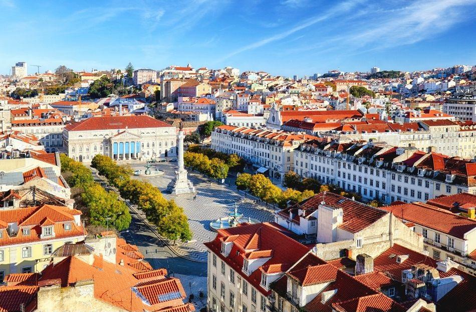 View from the top of Santa Justa Elevator Lisbon