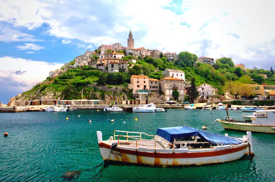 Vrbnik Town and boat - hidden gem in Croatia