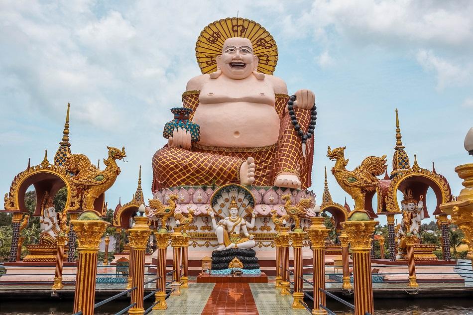 Wat Plai Laem Temple Koh Samui Buddha Statue front