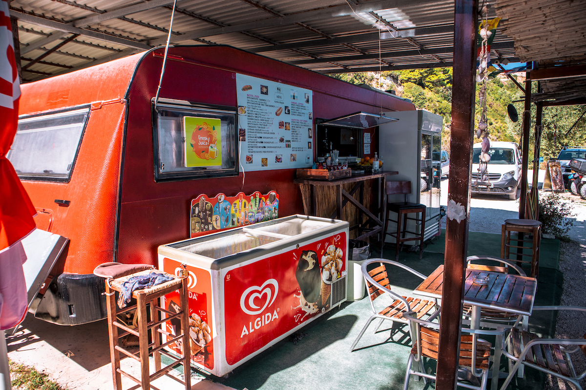 Magda's Canteen at Xigia Sulphur Beach in Zakynthos