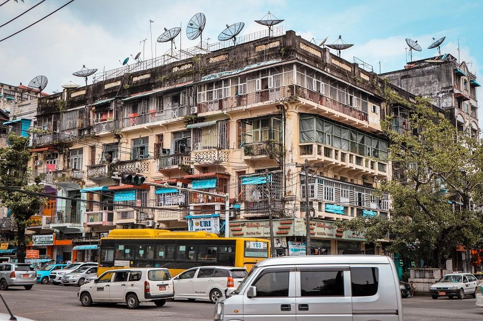 Yangon city traffic